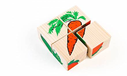 Набор из 4-х кубиков - Овощи из серии Собери картинку 